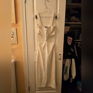 Express Knit Cutout Dress Cream Nwt Sz M